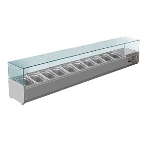 HURAKAN HKN-GXD2000GC Refrigerated Topping Rail with Glass