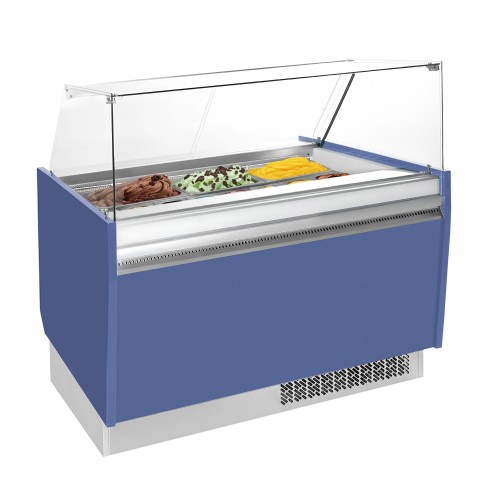 GGM Gastro LIAM ESTI12BL Ice Cream Display Freezer, Blue