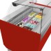 GGM Gastro LIAM ESTI12R Ice Cream Display Freezer, Red, Curved Glass