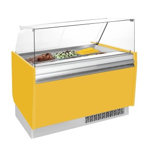 GGM Gastro LIAM ESTI12GE Ice Cream Display Freezer, Yellow