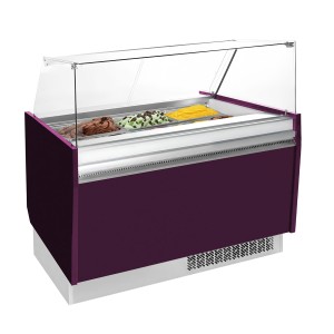 GGM Gastro LIAM ESTI12V Ice Cream Display Freezer, Violet, Hinged Glass Lid