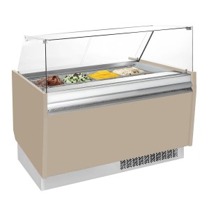 Низкотемпературная витрина GGM Gastro LIAM ESTI15BG, бежевая