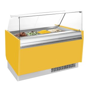 Витрина для мороженого GGM Gastro LIAM ESTI15GE, жёлтая