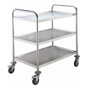 Saro BASTIAN Serving Trolley (213-40001), Stainless Steel, 3 Shelves