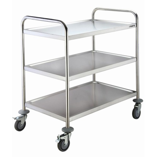 Saro BASTIAN Serving Trolley (213-40001), Stainless Steel, 3 Shelves