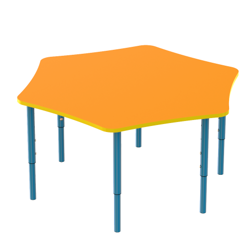 Six-seater table for kindergarten Orange, Blue