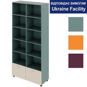 Шафа з відкритими полицями та двома шухлядами Color