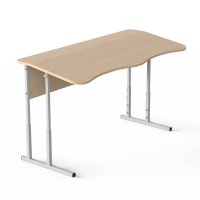Two-Seater Anti-Scoliosis Table with Height Adjustment Milk Oak, Gray