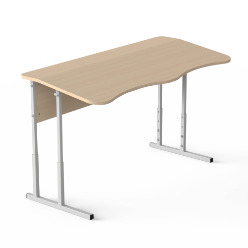 Two-Seater Anti-Scoliosis Table with Height Adjustment Milk Oak, Gray
