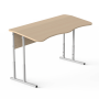 Two-Seater Anti-Scoliosis Table with Height Adjustment Milk Oak, Gray