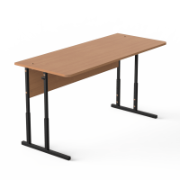 Two-Seater Auditorium Table with Height Adjustment Beech, Black