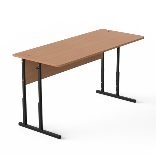 Two-Seater Auditorium Table with Height Adjustment Beech, Black