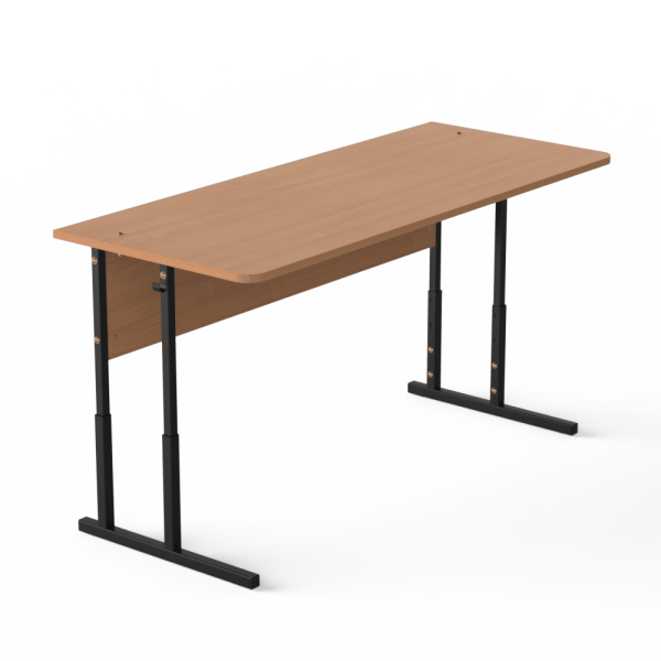 Two-Seater Auditorium Table with Height Adjustment Beech, Black