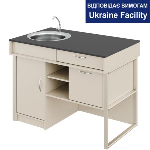 Стіл демонстраційний з мийкою Combi МДФ+HPL