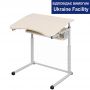 Single student desk on a flat oval with adjustable tabletop angle 3-6, 4-6, 4-7 chipboard