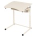 Single student desk on a flat oval with adjustable tabletop angle 3-6, 4-6, 4-7 chipboard