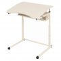 Single student desk on a flat oval with adjustable tabletop angle 3-6, 4-6, 4-7 chipboard