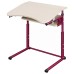 Single student desk on a flat oval with adjustable tabletop angle 3-6, 4-6, 4-7 chipboard