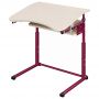 Single student desk on a flat oval with adjustable tabletop angle 3-6, 4-6, 4-7 chipboard