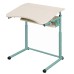 Single student desk on a flat oval with adjustable tabletop angle 3-6, 4-6, 4-7 chipboard