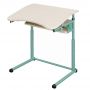 Single student desk on a flat oval with adjustable tabletop angle 3-6, 4-6, 4-7 chipboard