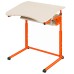 Single student desk on a flat oval with adjustable tabletop angle 3-6, 4-6, 4-7 chipboard