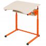 Single student desk on a flat oval with adjustable tabletop angle 3-6, 4-6, 4-7 chipboard