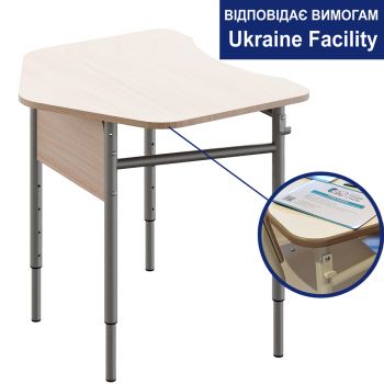 Стіл учнівський одномісний п'ятикутний 3-6, 4-6, 4-7 МДФ+HPL