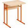 Single student desk with shelf US 11 No. 6 on square chipboard tube