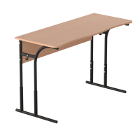 Two-seater Student's Table with Height Adjustment Beech, Black