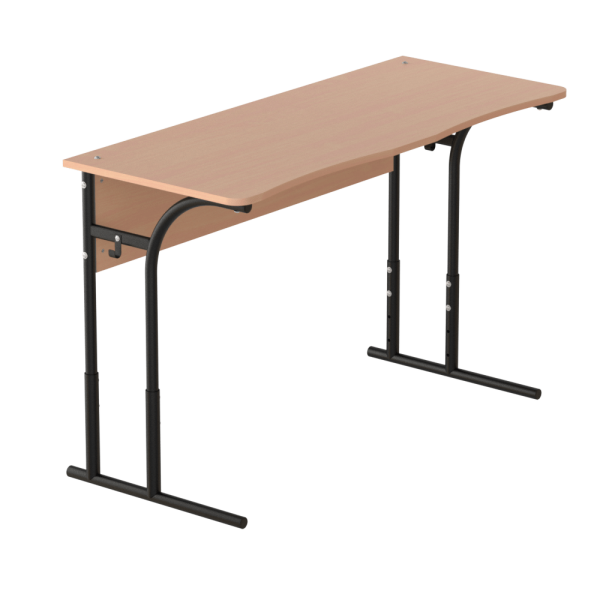 Two-seater Student's Table with Height Adjustment Beech, Black