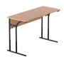 Two-seater Student's Table with Height Adjustment Beech, Black