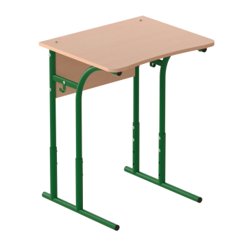Single schoolchild's table with height adjustment Beech, Green