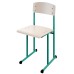 School chair on skis for 6th growth group on a round tube HPL