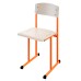 School chair on skis for 6th growth group on a round tube HPL