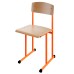 School chair on skis for 6th growth group on a round tube