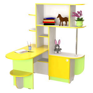 "Sun" Desk for Fine Arts Yellow / Green water
