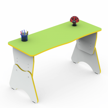 Height adjustable child’s-2 seater table Green water