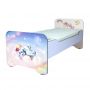 Bed with rounded sides and photo printing, without mattress