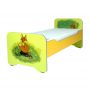 Bed with rounded sides and photo printing, without mattress