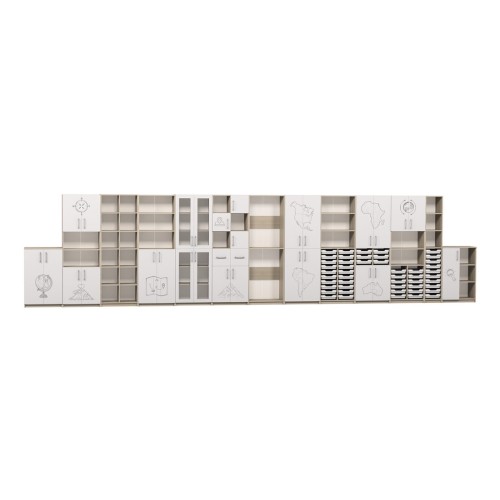 Geography Classroom Wall Unit with Photo Print (Modular)