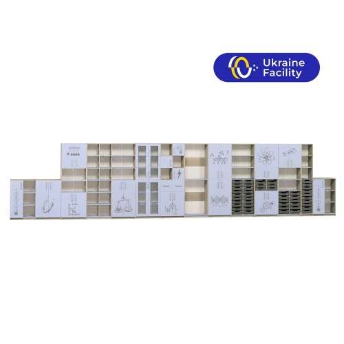 Subject Classroom Wall Unit with Photo Print (14 Pieces)