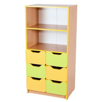 Shelving Unit with 6 Drawers, 