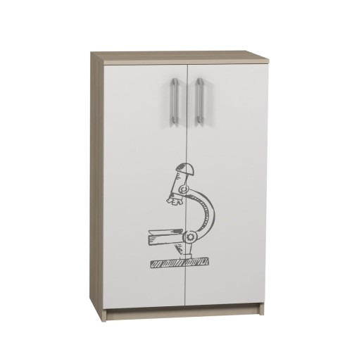 Closed Cabinet with Photo Print for Chemistry Classroom