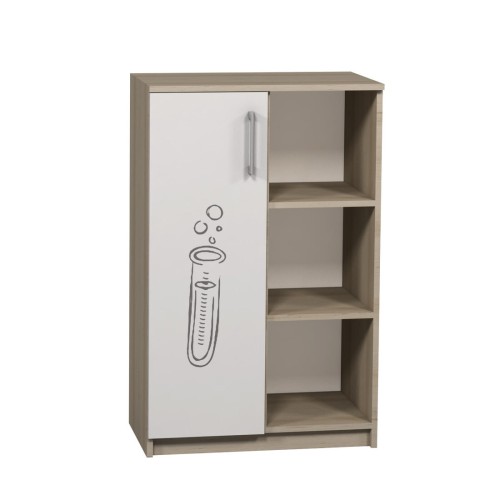 Semi-Closed Cabinet with Left Door and Chemistry Photo Print
