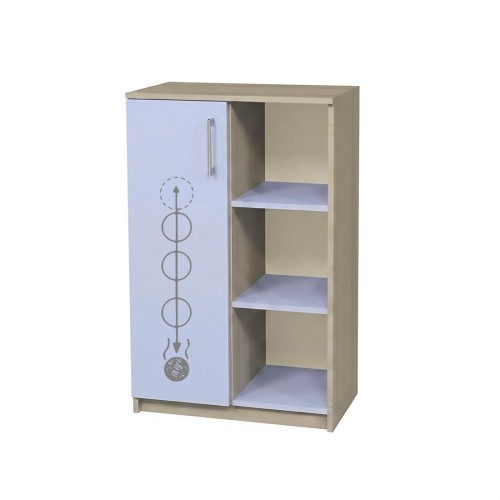 Semi-Closed Cabinet with Shelves and Left Door, Photo Print