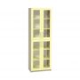 4-Door Cabinet with Glass Doors and Coloured Shelves