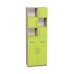5-Door Combination Cabinet with Coloured Shelves