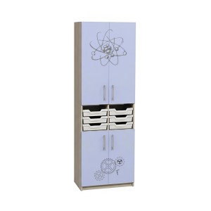 Closed Cabinet with Trays and Photo Print for Subject Classrooms