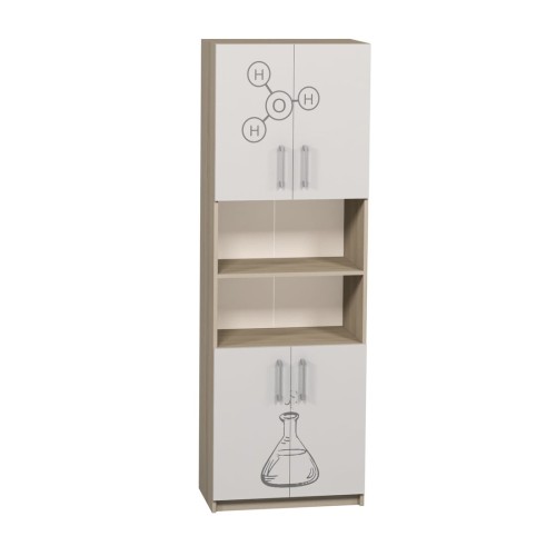 Semi-Enclosed Cabinet with Four Doors and Photo Print (Chemistry)